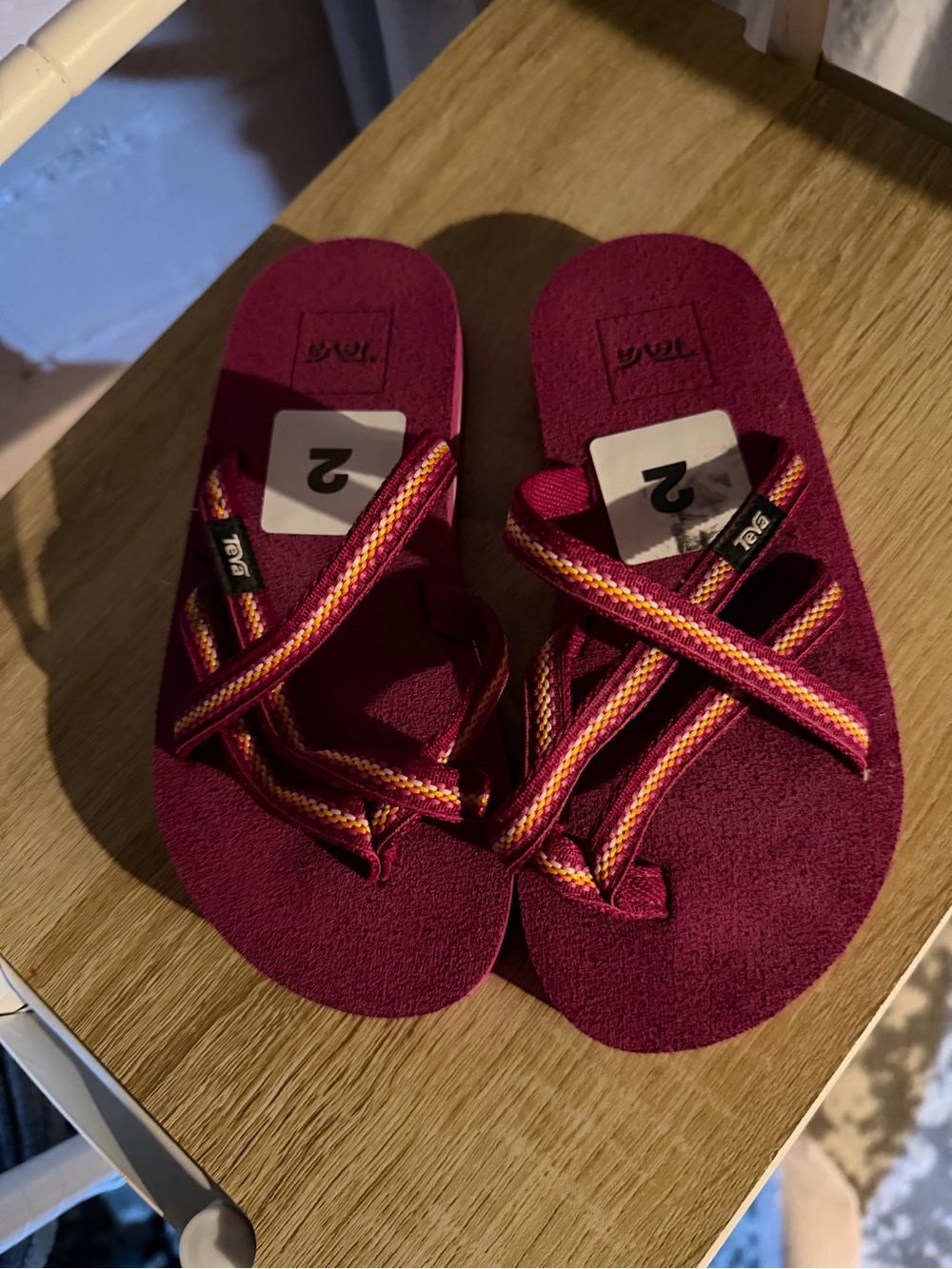 Teva Kids' Red Wine Strappy Sandals - Comfortable Casual Footwear size 2